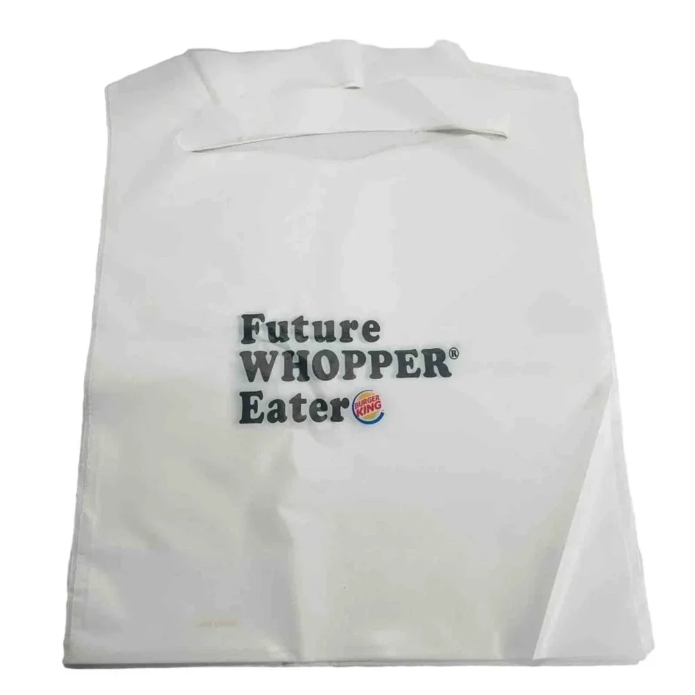 10 Burger King Future Whopper Eater Restaurant Plastic Bib Vintage Lot
